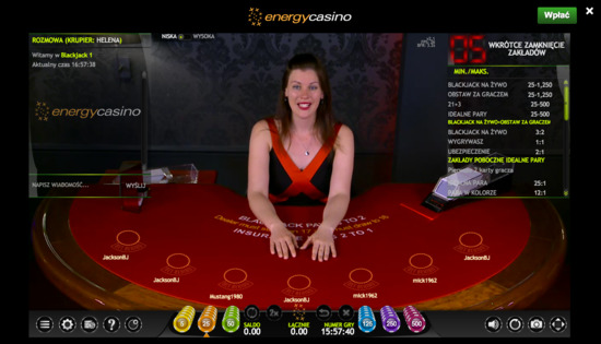 Blackjack w Energy Casino live